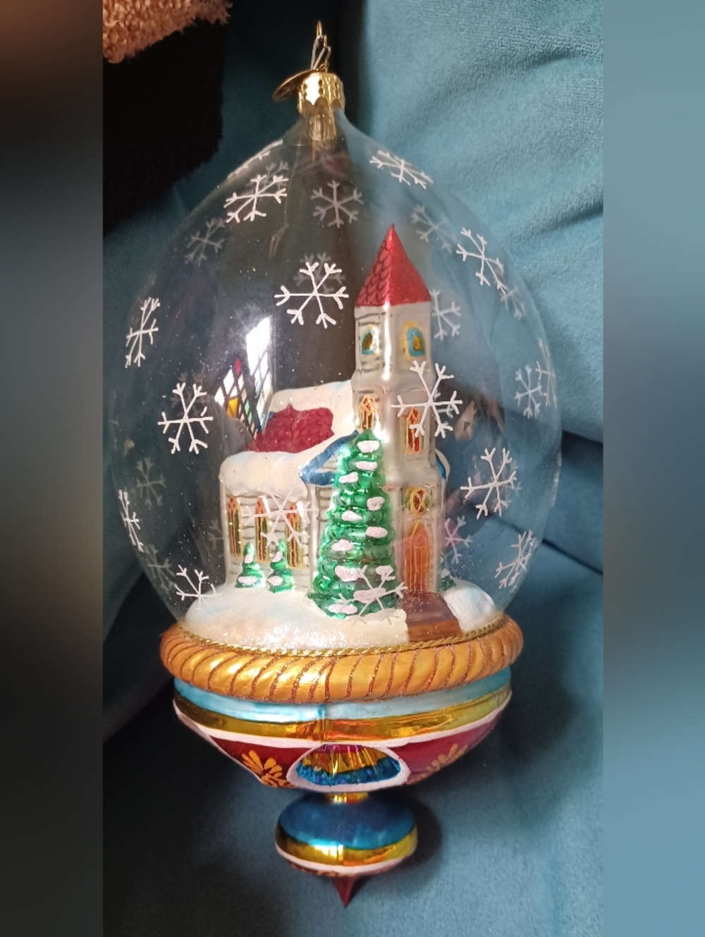 Christopher Radko Church Ornament Pine Valley Prayers Glass Dome Vintage